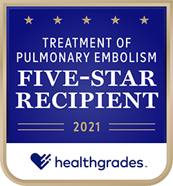 Healthgrades Five-Star Recipient for Treatment of Pulmonary Embolism in 2021