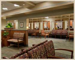 Pasco County Medical lobby area with chairs and plants
